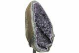 Dark Purple, Amethyst Geode on Metal Stand - Uruguay #209233-2